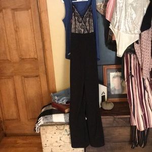 Black and Nude Lace Jumpsuit
